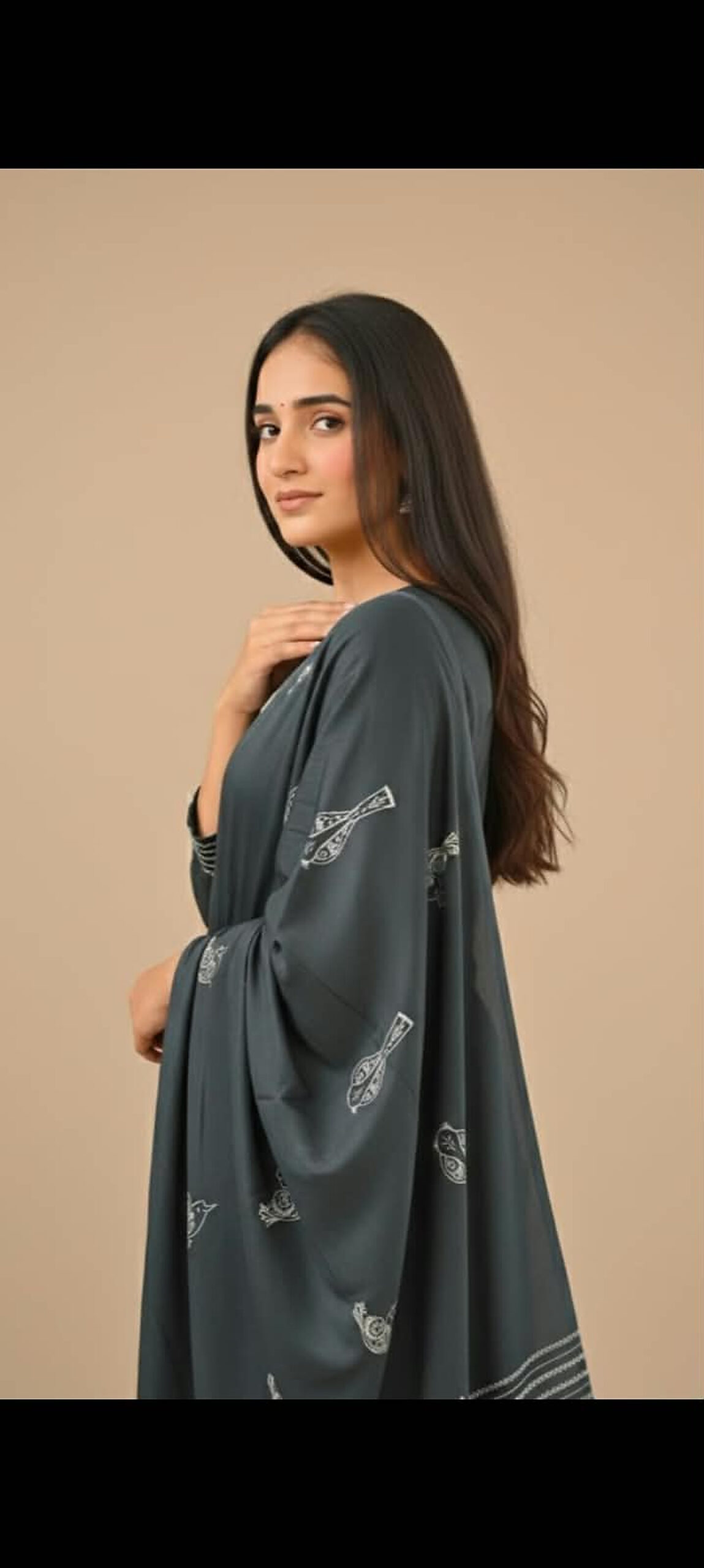Womens Pure Cotton Kurta Pant With Dupatta set | Bird & Paisley Embroidery - Image 4