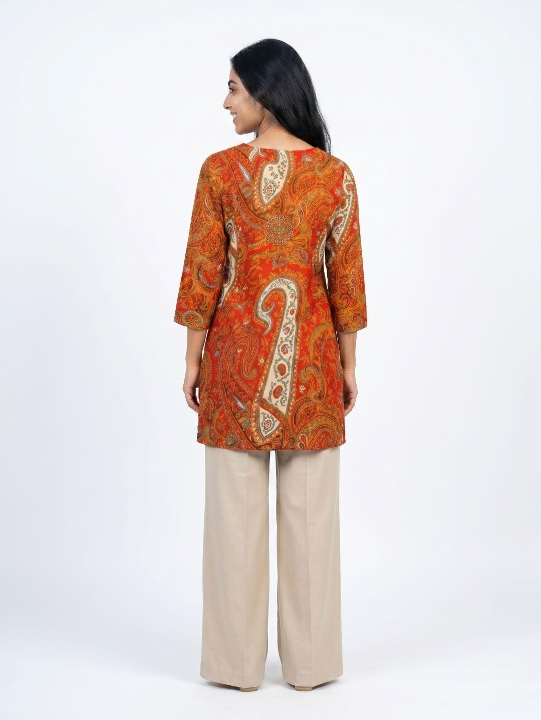 Paisley Digital Printed Short Kurta Top - Image 2