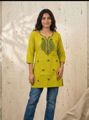 Women Embroidered Pure Cotton Tunic Kurti