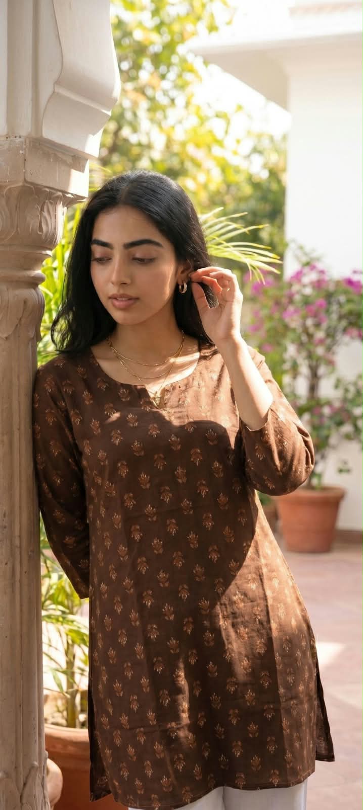 Women Printed Jaipuri Cotton Ethnic Short Top - Image 2
