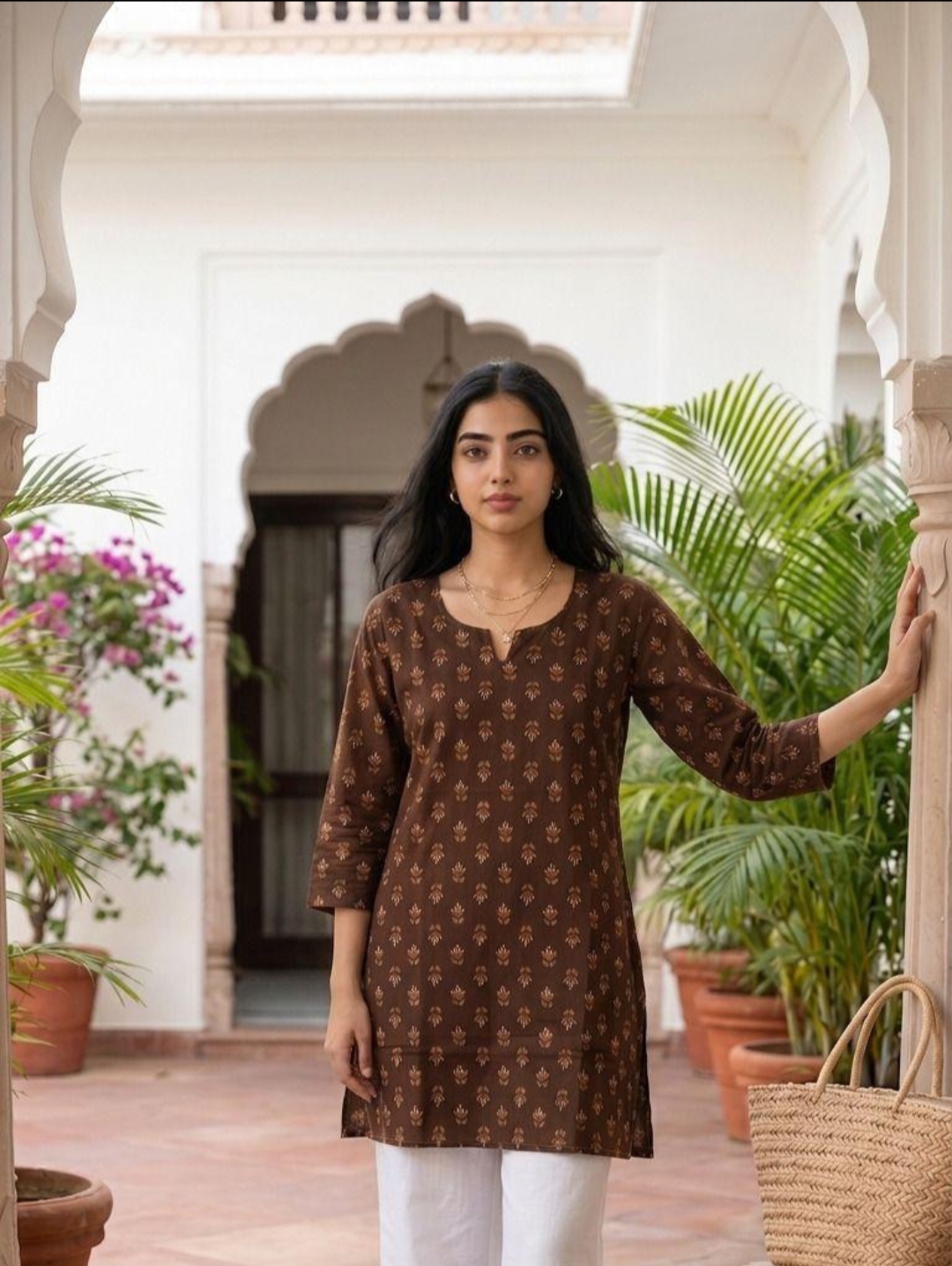 Women Printed Jaipuri Cotton Ethnic Short Top
